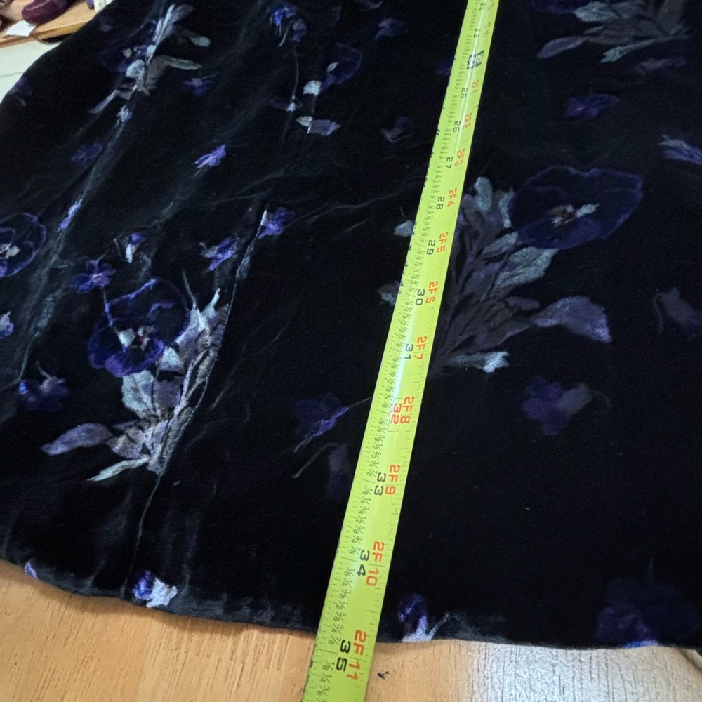 Rebecca Taylor velvet silk blend whimsigoth floral bow collar cocktail dress 6 - Picture 9 of 9